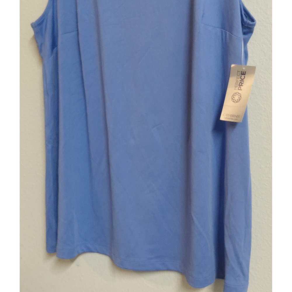 Catherines Womens 0X 14/16W Blue Scoop Neck Sleeveless Tank Top NWT - Picture 4 of 9